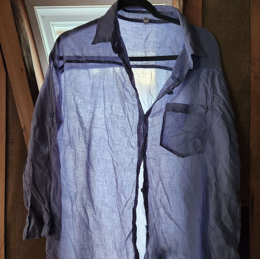 Sheer button down shirt - Picture 2 of 3